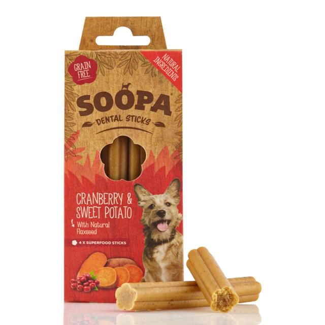 Soopa Cranberry & Sweet Potato Dental Sticks Dog Treats, 100g
