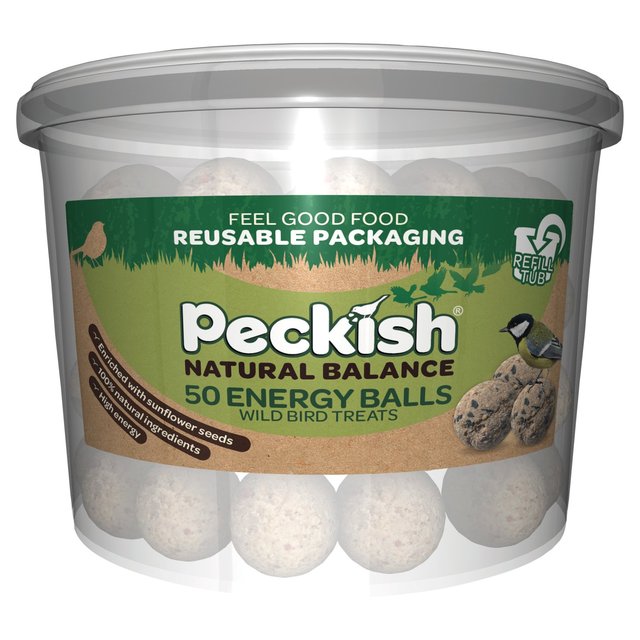 Peckish Natural Balance Energy Suet Fat Balls for Wild Birds, 50 Per Pack