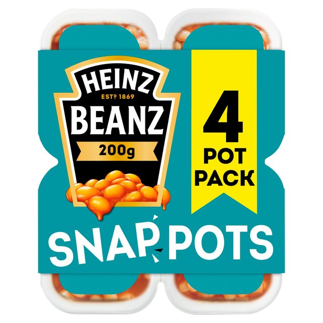 Heinz Baked Beans Snap Pots, 4 x 200g