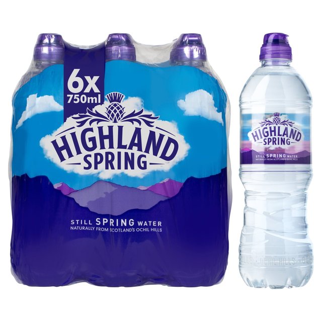 Highland Spring Sportscap Still Water, 6 x 750ml