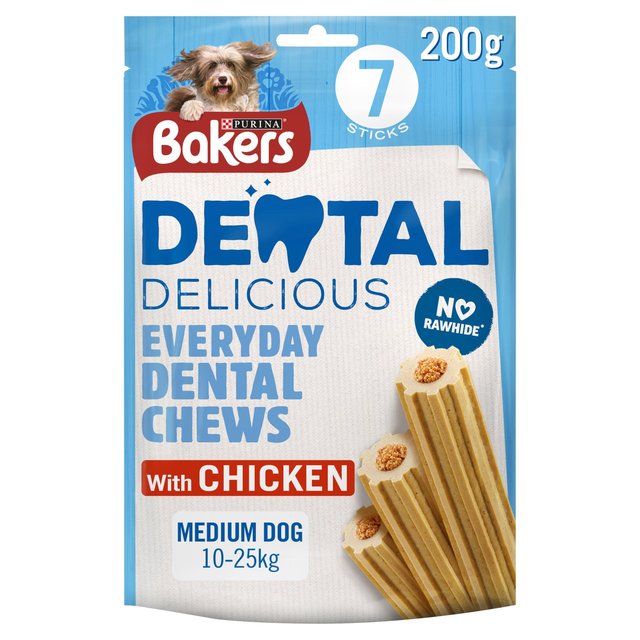 Bakers Dental Delicious Medium Dog Chews Chicken, 7 per Pack