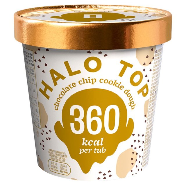 Halo Top Chocolate Chip Cookie Dough Low Calorie Ice Cream, 473ml