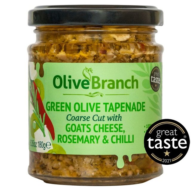 Olive Branch Olive Tapenade With Goat’s Cheese, Rosemary & Chilli, 180g