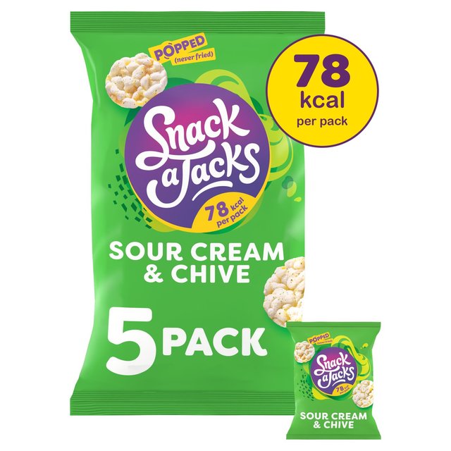 Snack a Jacks Sour Cream & Chive Multipack Rice Cakes, 5 Per Pack