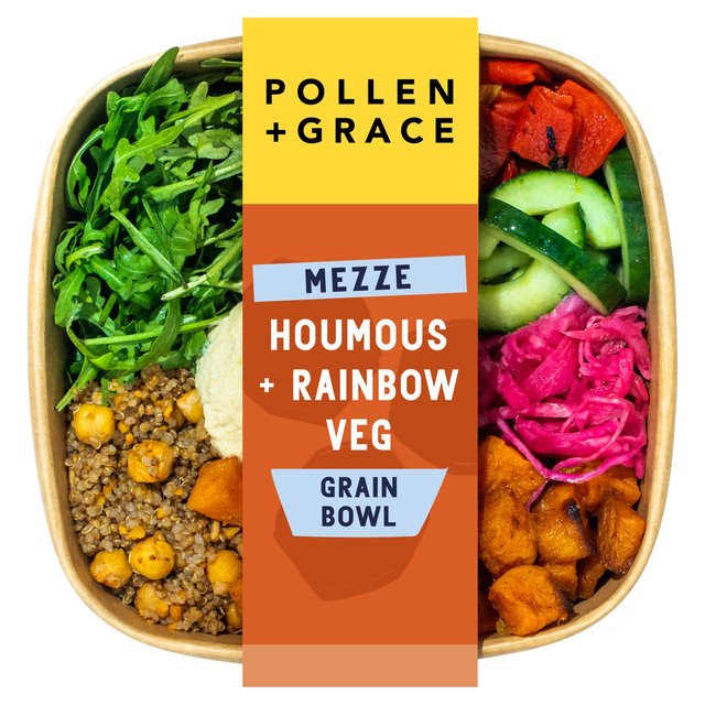 Pollen and Grace Pollen + Grace Mezze Houmous + Rainbow Veg Grain Bowl, 275g