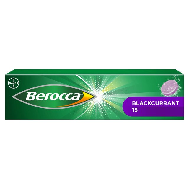 Berocca Blackcurrant Energy Vitamin Effervescent Tablets, 15 Per Pack