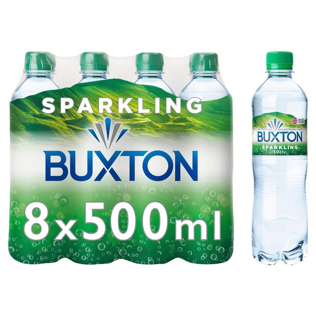 Buxton Sparkling Natural Mineral Water, 8 x 500ml