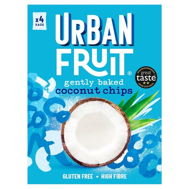Urban Fruit High in Fibre Gently Baked Coconut Chips Multipack, 4x18g, 4 x 18g