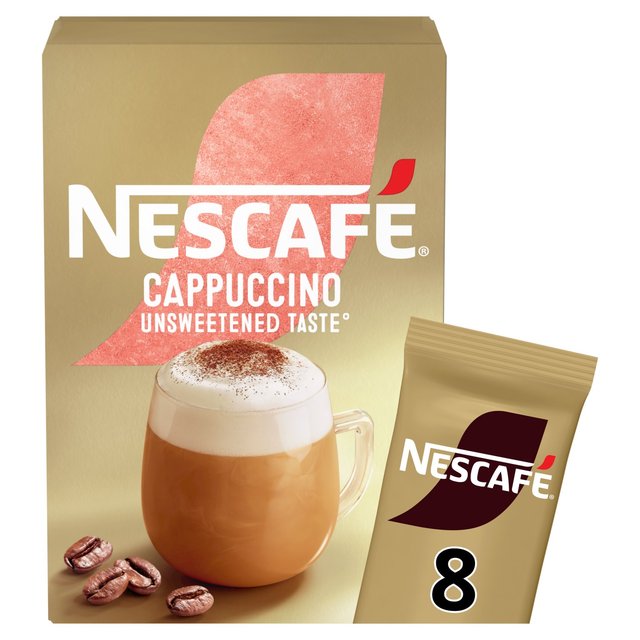 Nescafe Gold Cappuccino Unsweetened Instant Coffee 8 Sachets, 8 per Pack
