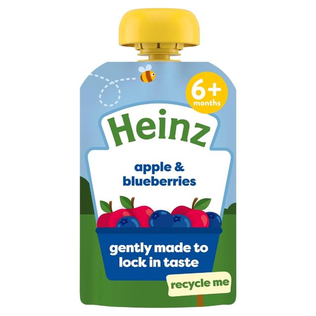 Heinz Apple & Blueberries Baby Food Fruit Pouch 6+ Months, 100g