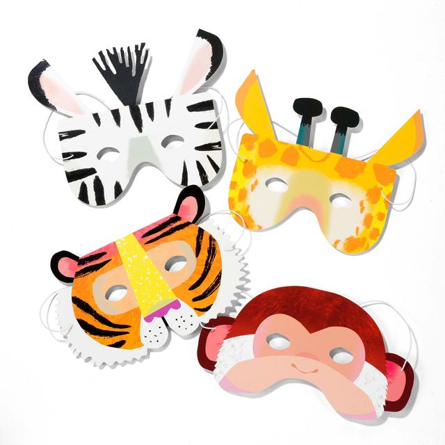 Talking Tables Animal Party Masks, 4 Per Pack