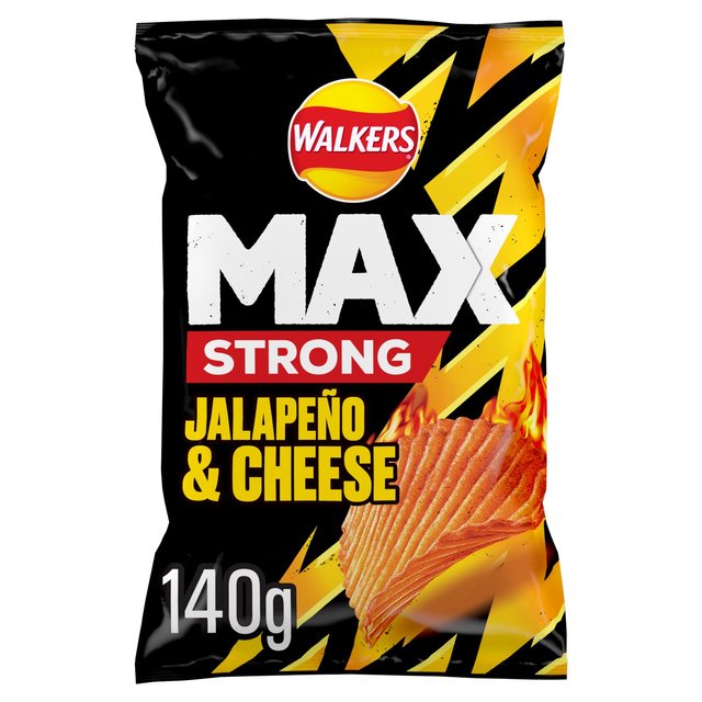 Walkers Max Strong Jalapeno & Cheese Sharing Bag Crisps, 140g