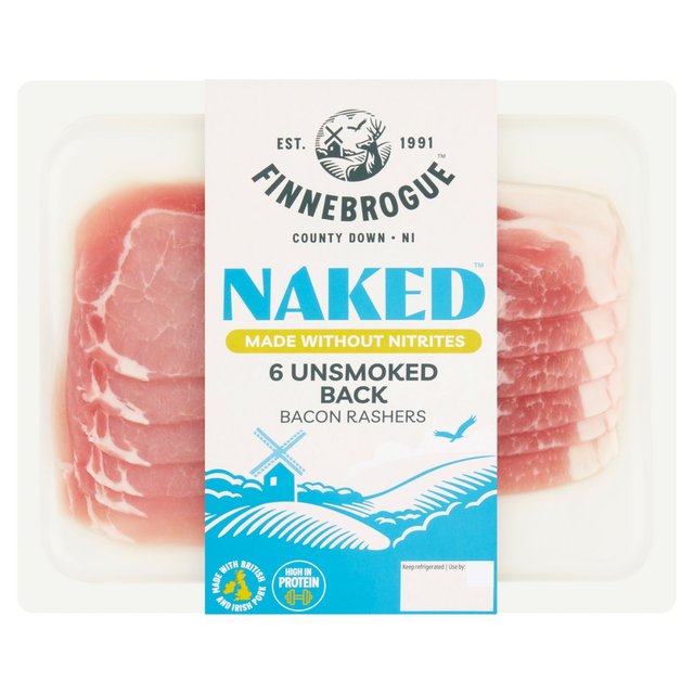 Finnebrogue Naked 6 Unsmoked Back Bacon, 200g