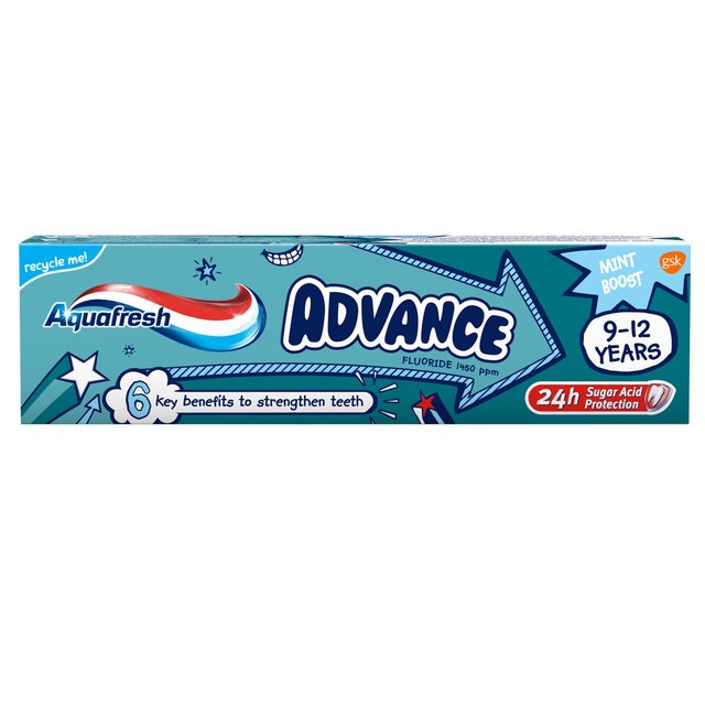 Aquafresh Advance Kids Toothpaste 9-12 Years Mixed Teeth, 75ml