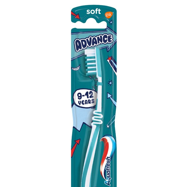 Aquafresh Advance Kids Toothbrush Age 9-12 Soft Plastic-Free Pack, 9-12 Years
