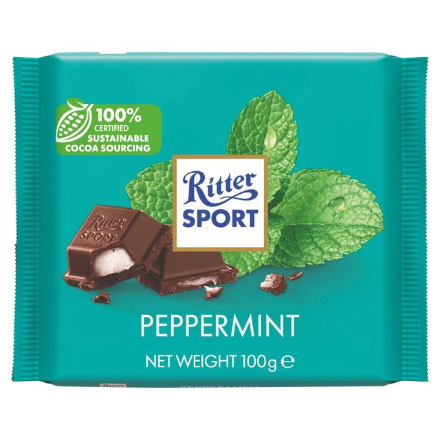 Ritter Sport Peppermint Dark Chocolate, 100g
