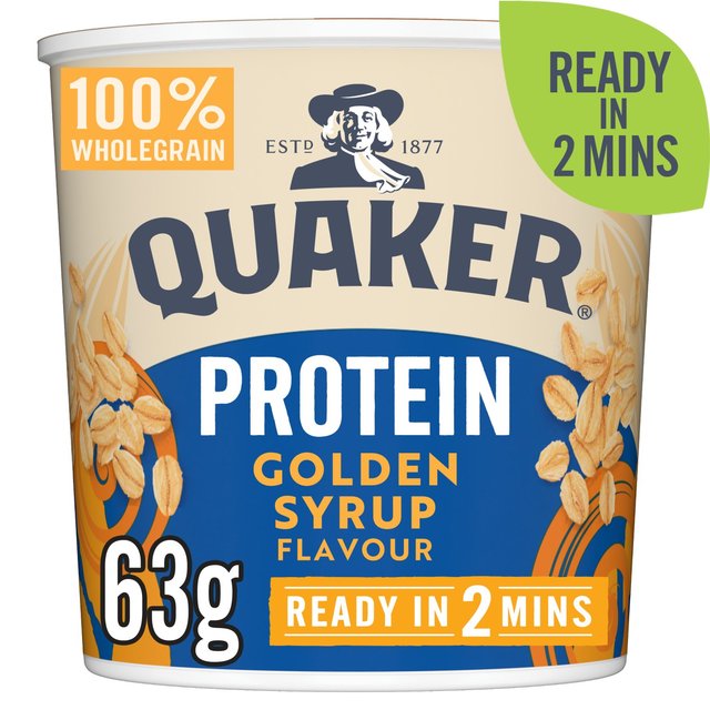 Quaker Oat So Simple Protein Porridge Cereal Pot Golden Syrup, 63g