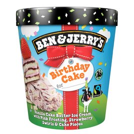 Ben & Jerry's Birthday Cake Vanilla Ice Cream Tub 465ml