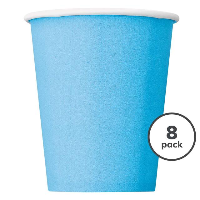 Unique Party Powder Blue Paper Cups, 8 per Pack