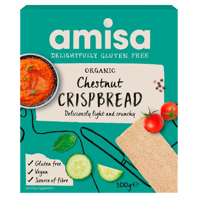 Amisa Organic Gluten Free Chestnut Crispbread, 100g