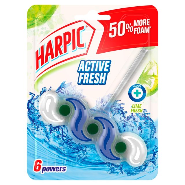 Harpic Fresh Power 6 Rim Block Bleach Lime Fresh Toilet Cleaner, 39g