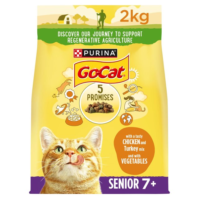 Go-Cat Senior Dry Cat Food Chicken Rice and Veg, 2kg