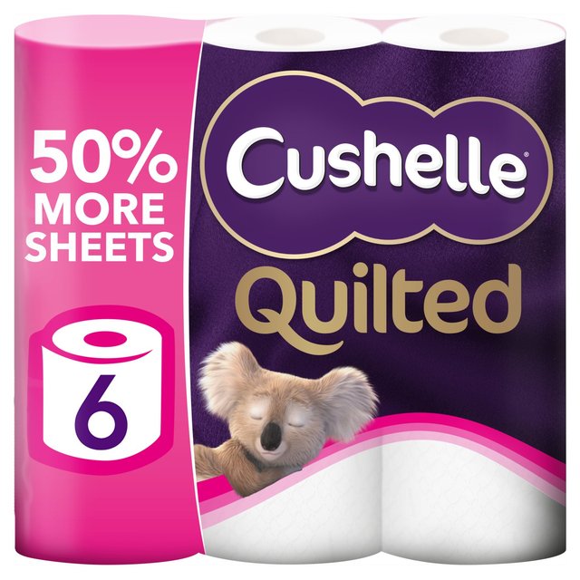 Cushelle Quilted Toilet Rolls, 6 Per Pack
