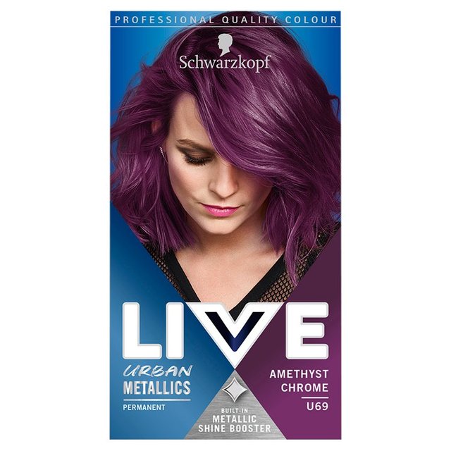 Schwarzkopf Live Amethyst Chrome U69 Metallics Purple Permanent Hair Dye