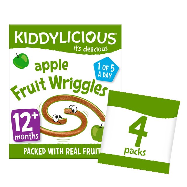 Kiddylicious Apple Fruit Wriggles, 12 Months+ Multipack, 4 x 12g