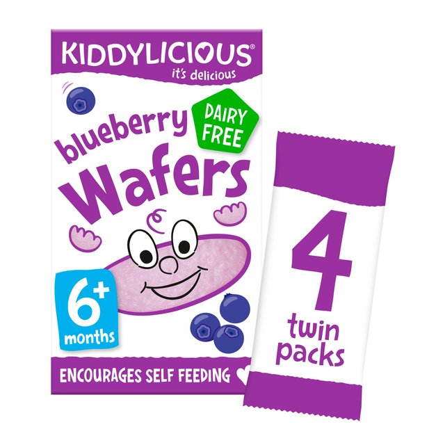Kiddylicious Wafers, Blueberry, Baby Snack, Multipack, 4 x 4g