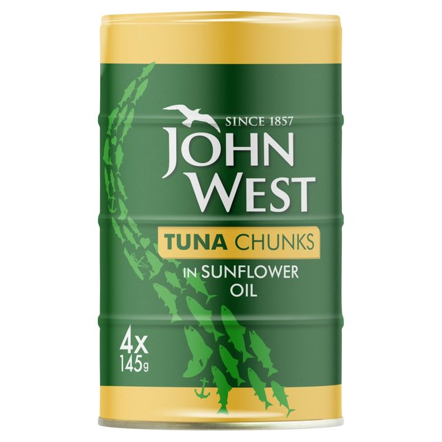 John West Tuna Chunks In Sunflower Oil 4 Pack, 4 x 145g