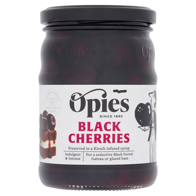 Opies Black Cherries & Kirsch, 370g