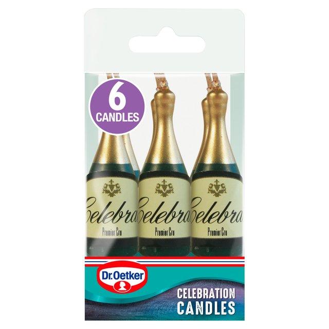Dr. Oetker Champagne Bottle Candles, 6 Per Pack