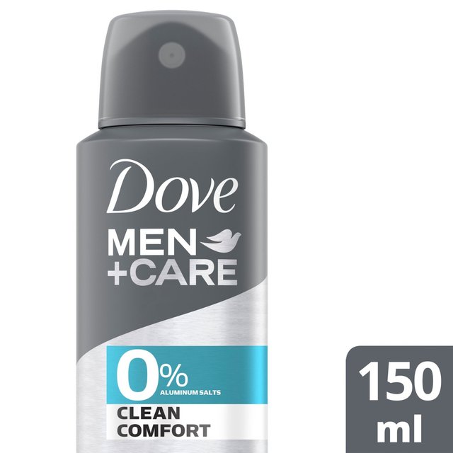 Dove Men+Care 0% Aluminium Clean Comfort Deodorant Aerosol | Ocado