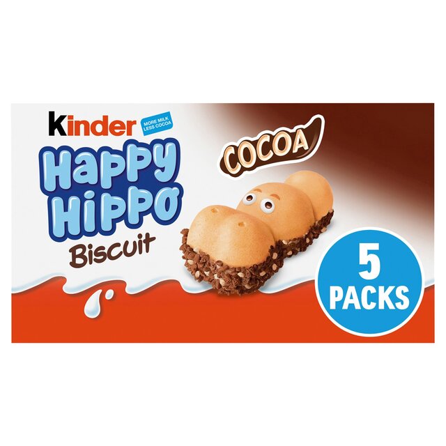 Kinder 5 Happy Hippo Milk & Cocoa Cream Biscuits | Ocado