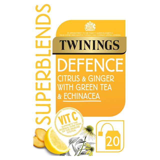 Twinings Superblends Defence With Citrus, Ginger and Green Tea, 20 Per Pack
