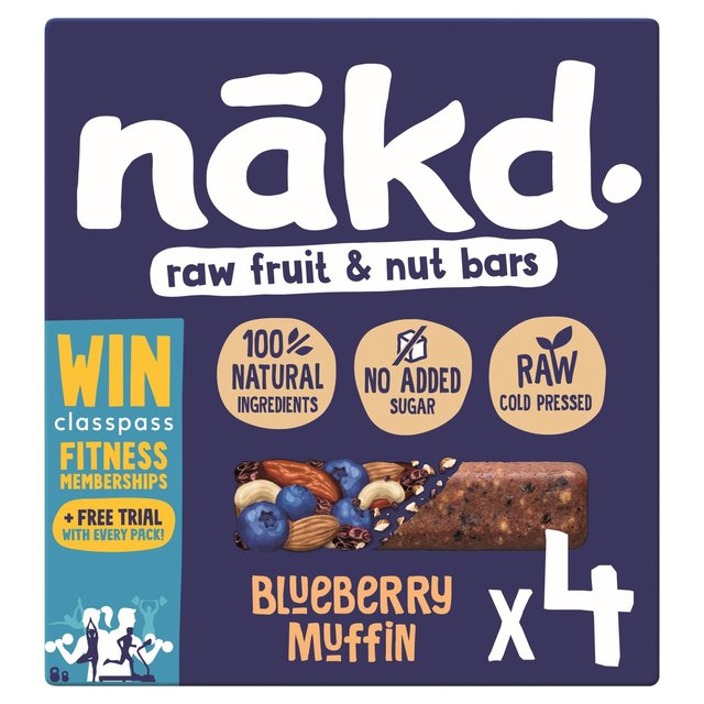 Nakd Blueberry Muffin Fruit & Nut Bars, 4 x 35g