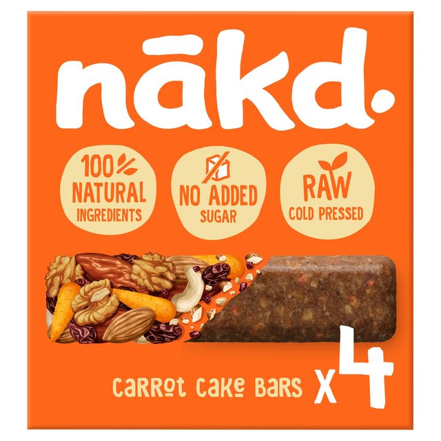 Nakd Carrot Cake Fruit & Nut Bars, 4 x 35g