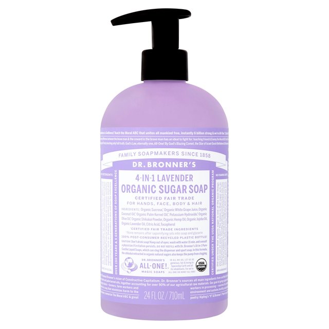 Dr. Bronner’s Lavender Organic Multi-Purpose Sugar Pump Soap, 708ml