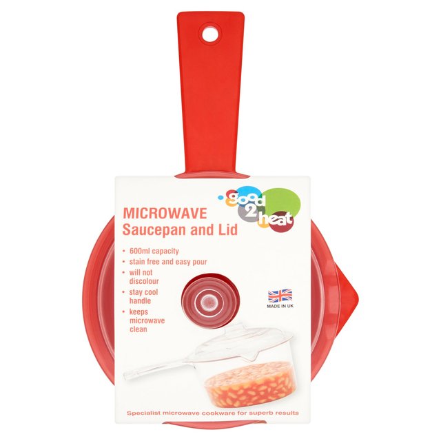 Good 2 Heat Red Microwave Saucepan & Lid, 600ml