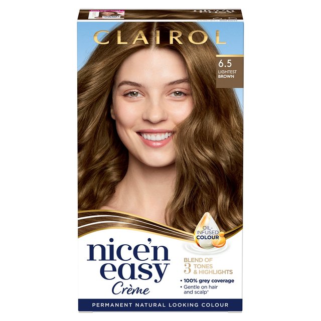 Clairol Nice’n Easy Hair Dye, 6.5 Lightest Brown