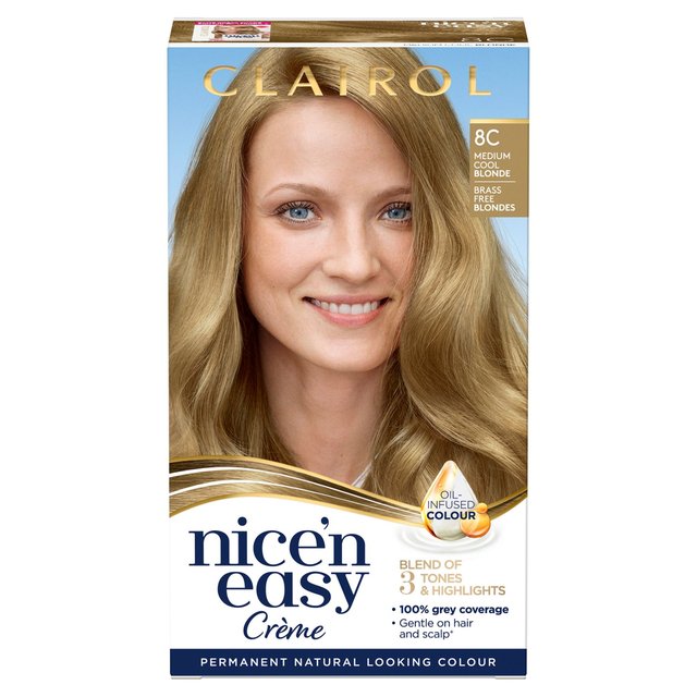Clairol Nice’n Easy Hair Dye, 8C Medium Cool Blonde