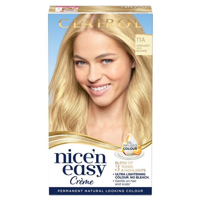 Clairol Nice’n Easy Hair Dye, 11A Ultra Light Ash Blonde, One Size