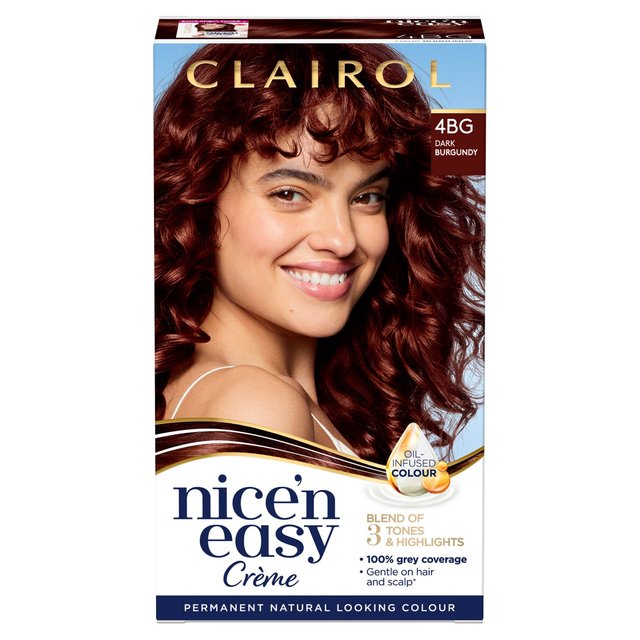 Clairol Nice’n Easy Hair Dye, 4BG Dark Burgundy