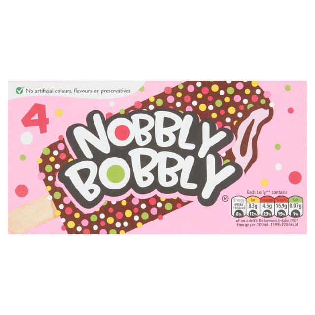 Nestle Nobbly Bobbly Ice Lollies, 4 x 60ml