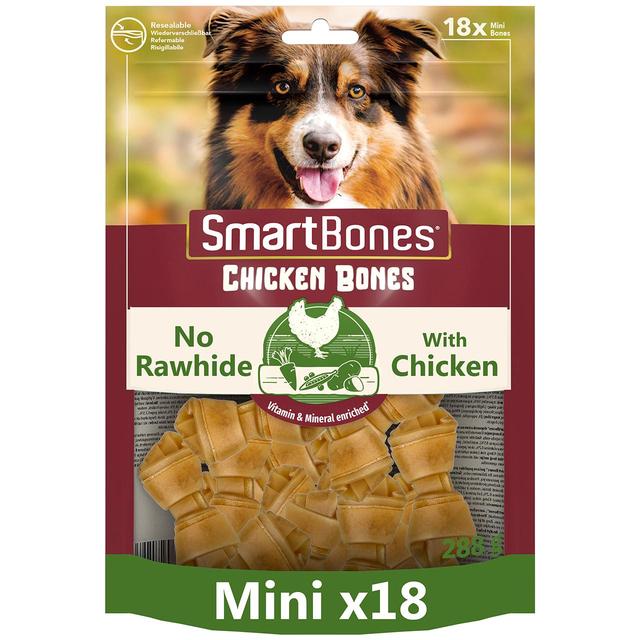SmartBones Mini Chicken Rawhide Free Bones Dog Treats, 288g