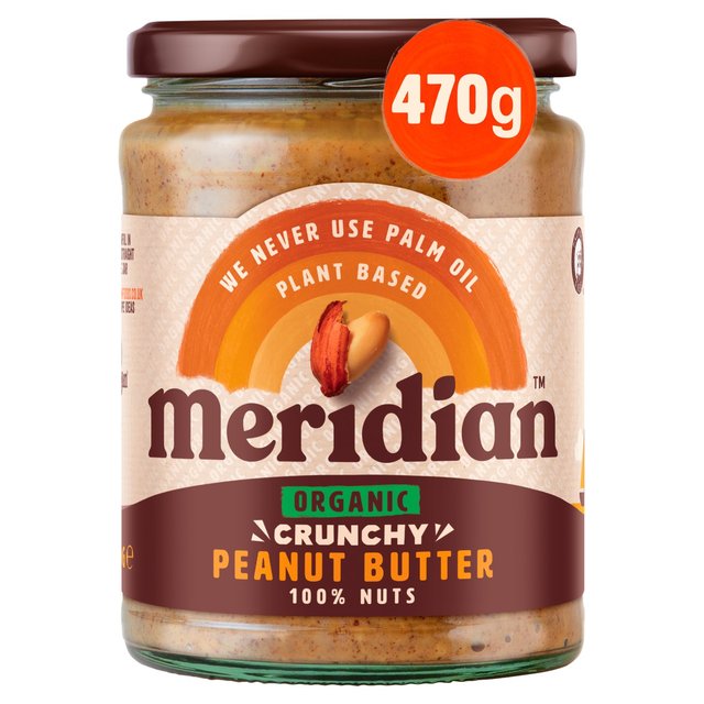 Meridian Organic Crunchy Peanut Butter 100% Nuts, 470g