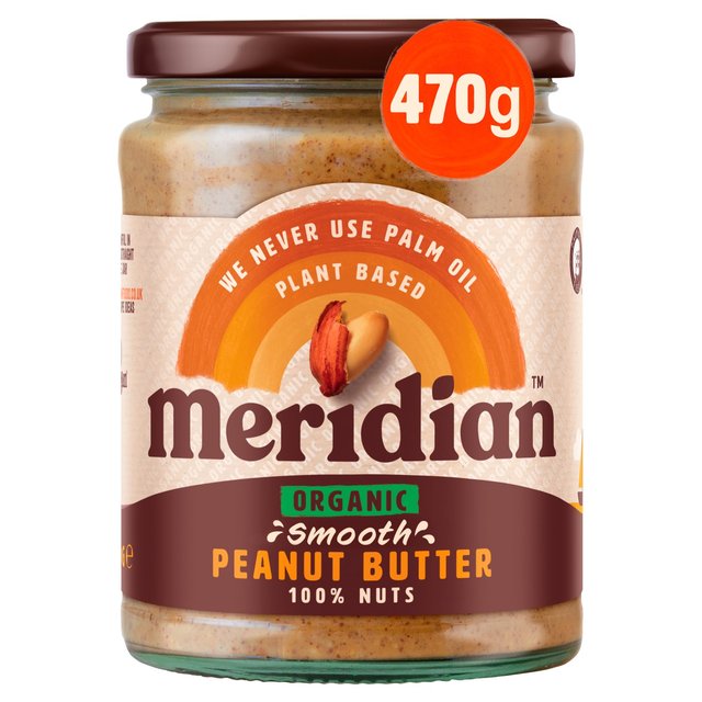 Meridian Organic Smooth Peanut Butter 100% Nuts, 470g