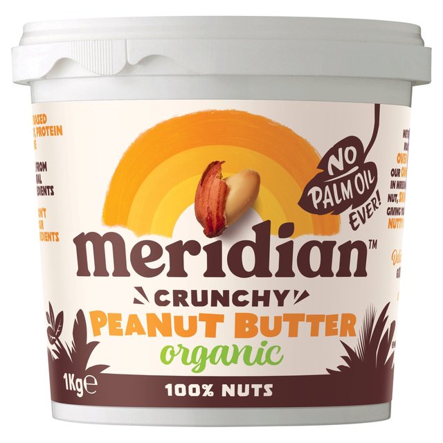 Meridian Organic Crunchy Peanut Butter 100% Nuts, 1kg
