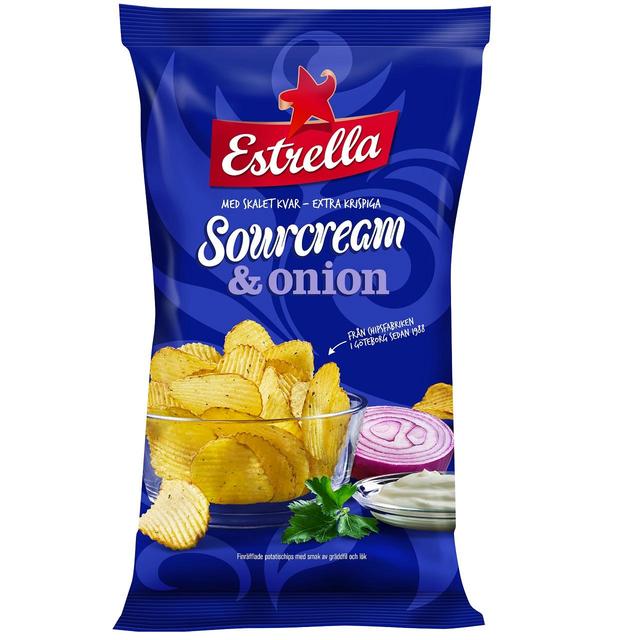 Estrella Sourcream & Onion Crisps, 175g